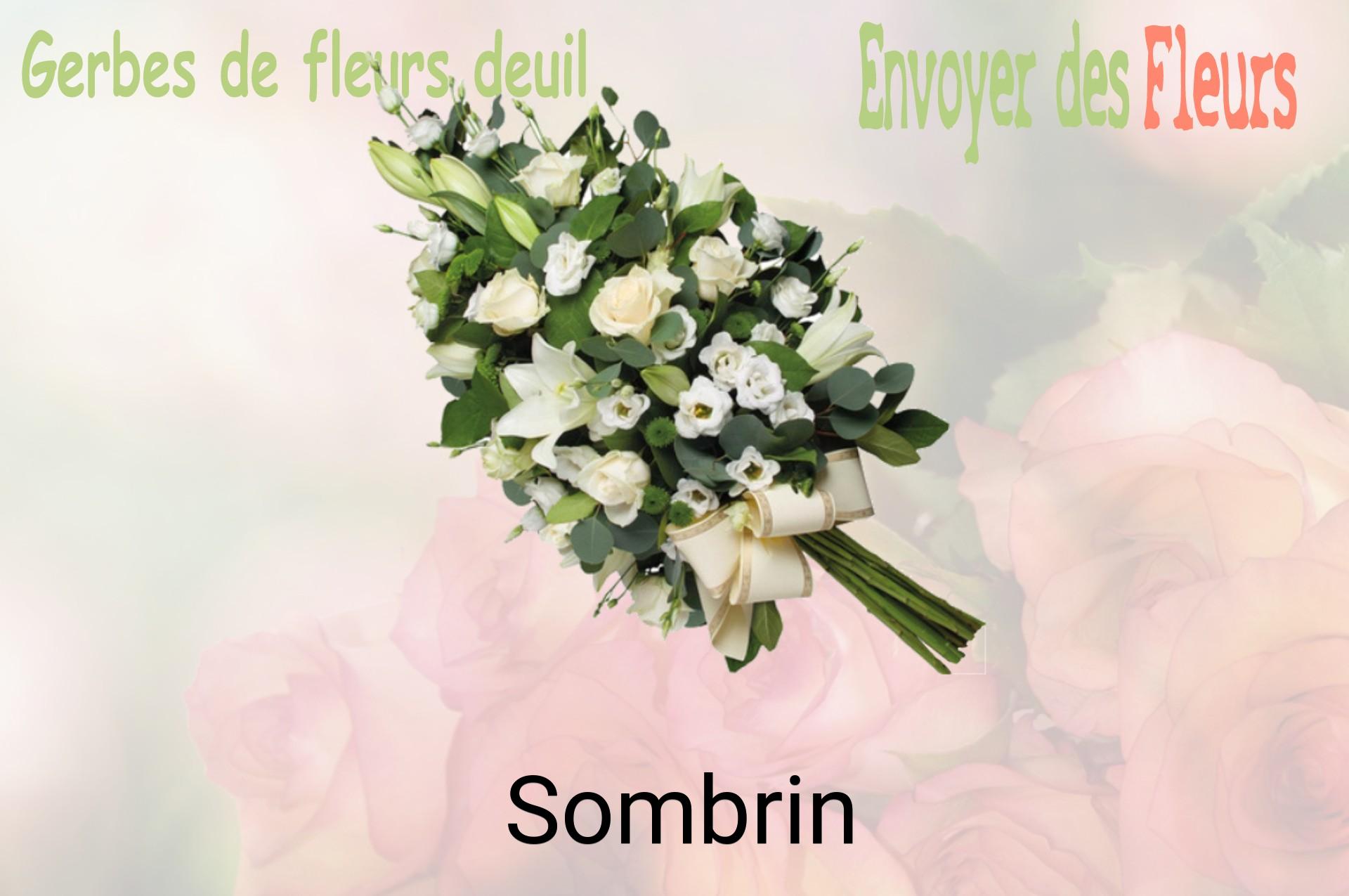 Gerbe de fleurs de deuil livrée à Sombrin